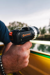 Handheld CROCHUNTER Spotlight, 1400L, 825M Reach, Variable Beam, LED, Rechargeable Camping Fishing Outdoor