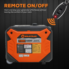 GT5500E i-A Pro Silent Inverter Generator | 5.5 KW |5500w Portable Power Station with Remote Start, One-Push Start/Stop & Recoil Start | Heavy-Duty Backup Generator for Camping & Home Use