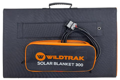 Wildtrak™ 300W Folding Solar Blanket (A-Grade with ETFE Coating, Built in Stand, IP65 Waterproof & Carry Bag) for Off-Grid Living, Camping, 4WD & Caravan Adventures