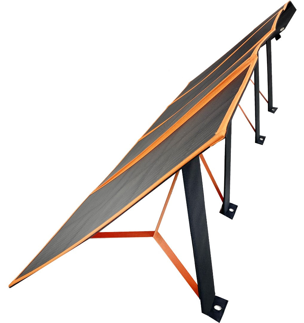 Wildtrak™ 300W Folding Solar Blanket (A-Grade with ETFE Coating, Built in Stand, IP65 Waterproof & Carry Bag) for Off-Grid Living, Camping, 4WD & Caravan Adventures