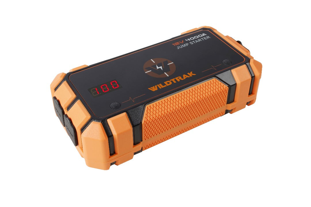 Wildtrak™ Heavy-Duty 4000A 28KMAH HP Lithium Car & 4WD Jump Starter (Petrol & Diesel) with Case, USB C Port & Wireless Charging